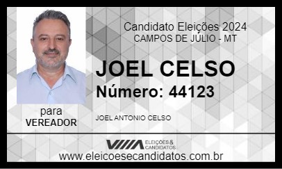 Candidato JOEL CELSO 2024 - CAMPOS DE JÚLIO - Eleições