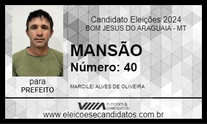 Candidato MANSÃO 2024 - BOM JESUS DO ARAGUAIA - Eleições