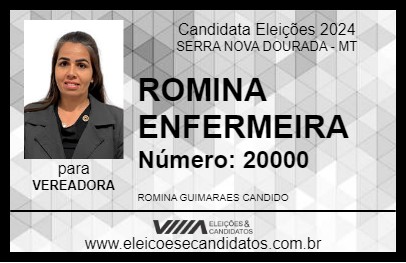 Candidato ROMINA ENFERMEIRA 2024 - SERRA NOVA DOURADA - Eleições