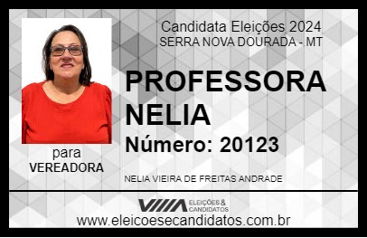 Candidato PROFESSORA NELIA 2024 - SERRA NOVA DOURADA - Eleições