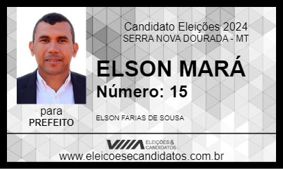 Candidato ELSON MARÁ 2024 - SERRA NOVA DOURADA - Eleições