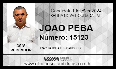 Candidato JOAO PEBA 2024 - SERRA NOVA DOURADA - Eleições