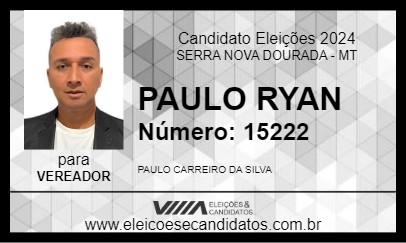 Candidato PAULO RYAN 2024 - SERRA NOVA DOURADA - Eleições