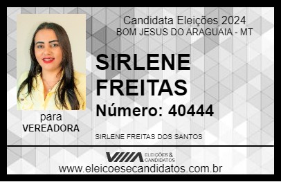 Candidato SIRLENE FREITAS 2024 - BOM JESUS DO ARAGUAIA - Eleições