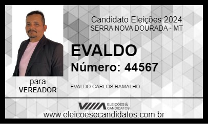 Candidato EVALDO 2024 - SERRA NOVA DOURADA - Eleições