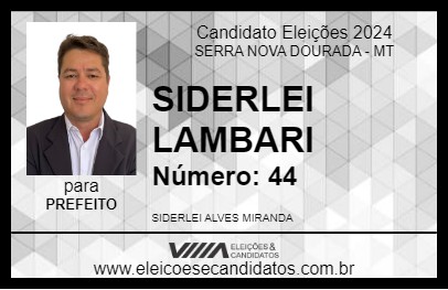 Candidato SIDERLEI LAMBARI 2024 - SERRA NOVA DOURADA - Eleições