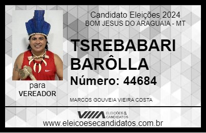 Candidato TSREBABARI BARÔLLA 2024 - BOM JESUS DO ARAGUAIA - Eleições