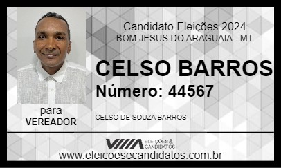 Candidato CELSO BARROS 2024 - BOM JESUS DO ARAGUAIA - Eleições