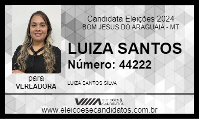 Candidato LUIZA SANTOS 2024 - BOM JESUS DO ARAGUAIA - Eleições