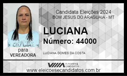 Candidato LUCIANA 2024 - BOM JESUS DO ARAGUAIA - Eleições