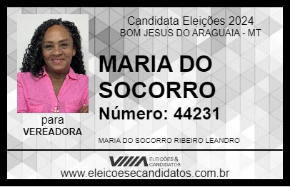 Candidato MARIA DO SOCORRO 2024 - BOM JESUS DO ARAGUAIA - Eleições