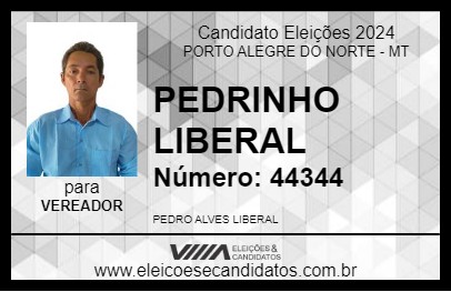 Candidato PEDRINHO LIBERAL 2024 - PORTO ALEGRE DO NORTE - Eleições