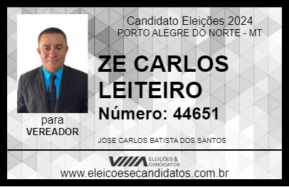 Candidato ZE CARLOS LEITEIRO 2024 - PORTO ALEGRE DO NORTE - Eleições