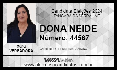 Candidato DONA NEIDE 2024 - TANGARÁ DA SERRA - Eleições