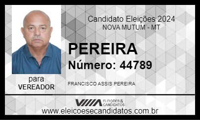 Candidato PEREIRA 2024 - NOVA MUTUM - Eleições