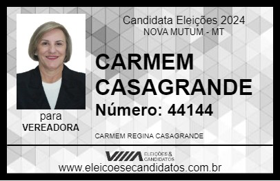 Candidato CARMEM CASAGRANDE 2024 - NOVA MUTUM - Eleições