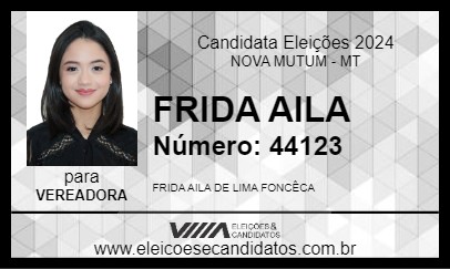 Candidato FRIDA AILA 2024 - NOVA MUTUM - Eleições