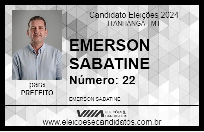 Candidato EMERSON SABATINE 2024 - ITANHANGÁ - Eleições