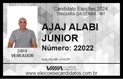 Candidato AJAJ ALABI JÚNIOR 2024 - TANGARÁ DA SERRA - Eleições