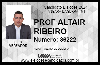 Candidato PROF ALTAIR RIBEIRO 2024 - TANGARÁ DA SERRA - Eleições