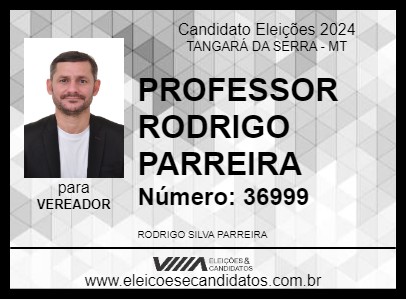 Candidato PROFESSOR RODRIGO PARREIRA 2024 - TANGARÁ DA SERRA - Eleições