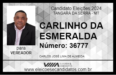 Candidato CARLINHO DA ESMERALDA 2024 - TANGARÁ DA SERRA - Eleições