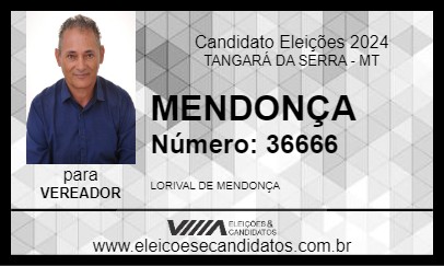 Candidato MENDONÇA 2024 - TANGARÁ DA SERRA - Eleições