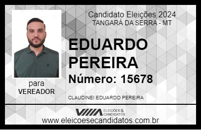 Candidato EDUARDO PEREIRA 2024 - TANGARÁ DA SERRA - Eleições