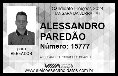 Candidato ALESSANDRO PAREDÃO 2024 - TANGARÁ DA SERRA - Eleições