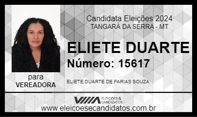 Candidato ELIETE DUARTE 2024 - TANGARÁ DA SERRA - Eleições