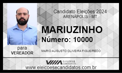 Candidato MARIUZINHO 2024 - ARENÁPOLIS - Eleições