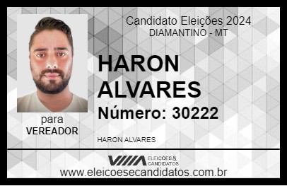 Candidato HARON ALVARES 2024 - DIAMANTINO - Eleições