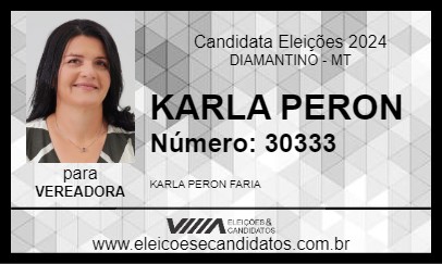 Candidato KARLA PERON 2024 - DIAMANTINO - Eleições