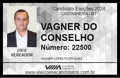 Candidato VAGNER DO CONSELHO 2024 - CASTANHEIRA - Eleições