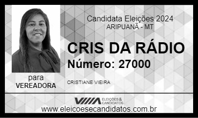 Candidato CRIS DA RÁDIO 2024 - ARIPUANÃ - Eleições