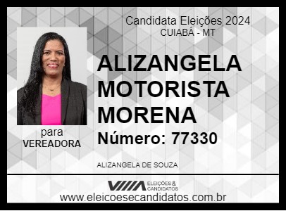 Candidato ALIZANGELA MOTORISTA MORENA 2024 - CUIABÁ - Eleições