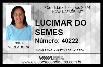 Candidato LUCIMAR DO SEMES 2024 - NOVA NAZARÉ - Eleições