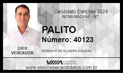 Candidato PALITO 2024 - NOVA NAZARÉ - Eleições