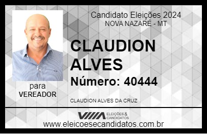 Candidato CLAUDION ALVES 2024 - NOVA NAZARÉ - Eleições