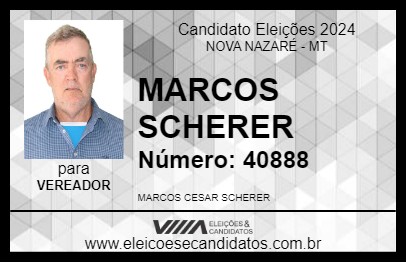 Candidato MARCOS SCHERER 2024 - NOVA NAZARÉ - Eleições