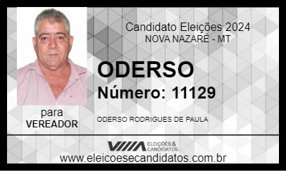 Candidato ODERSO 2024 - NOVA NAZARÉ - Eleições