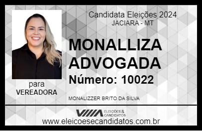 Candidato MONALLIZA ADVOGADA 2024 - JACIARA - Eleições