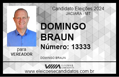 Candidato DOMINGO BRAUN 2024 - JACIARA - Eleições