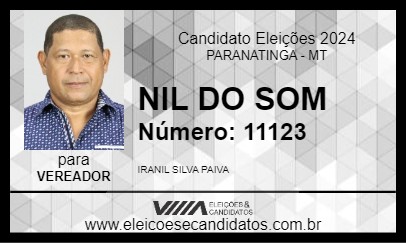 Candidato NIL DO SOM 2024 - PARANATINGA - Eleições