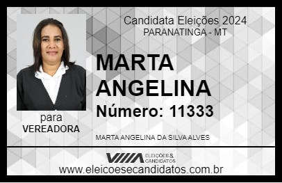 Candidato MARTA ANGELINA 2024 - PARANATINGA - Eleições