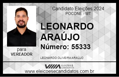 Candidato LEONARDO ARAÚJO 2024 - POCONÉ - Eleições