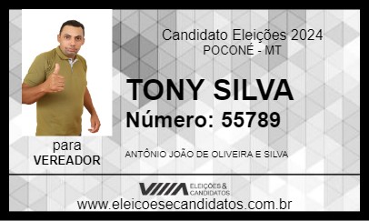 Candidato TONY SILVA 2024 - POCONÉ - Eleições