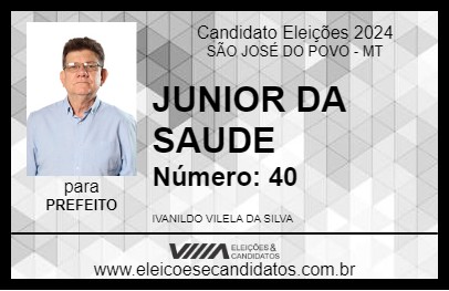 Candidato JUNIOR DA SAUDE 2024 - SÃO JOSÉ DO POVO - Eleições