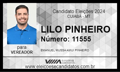 Candidato LILO PINHEIRO 2024 - CUIABÁ - Eleições