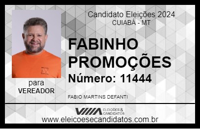 Candidato FABINHO PROMOÇÕES 2024 - CUIABÁ - Eleições